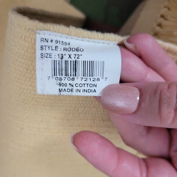 Villa by Classic Home 13x72 Rodeo Table Runner Southwestern Equestrian Fringe - Picture 7 of 7